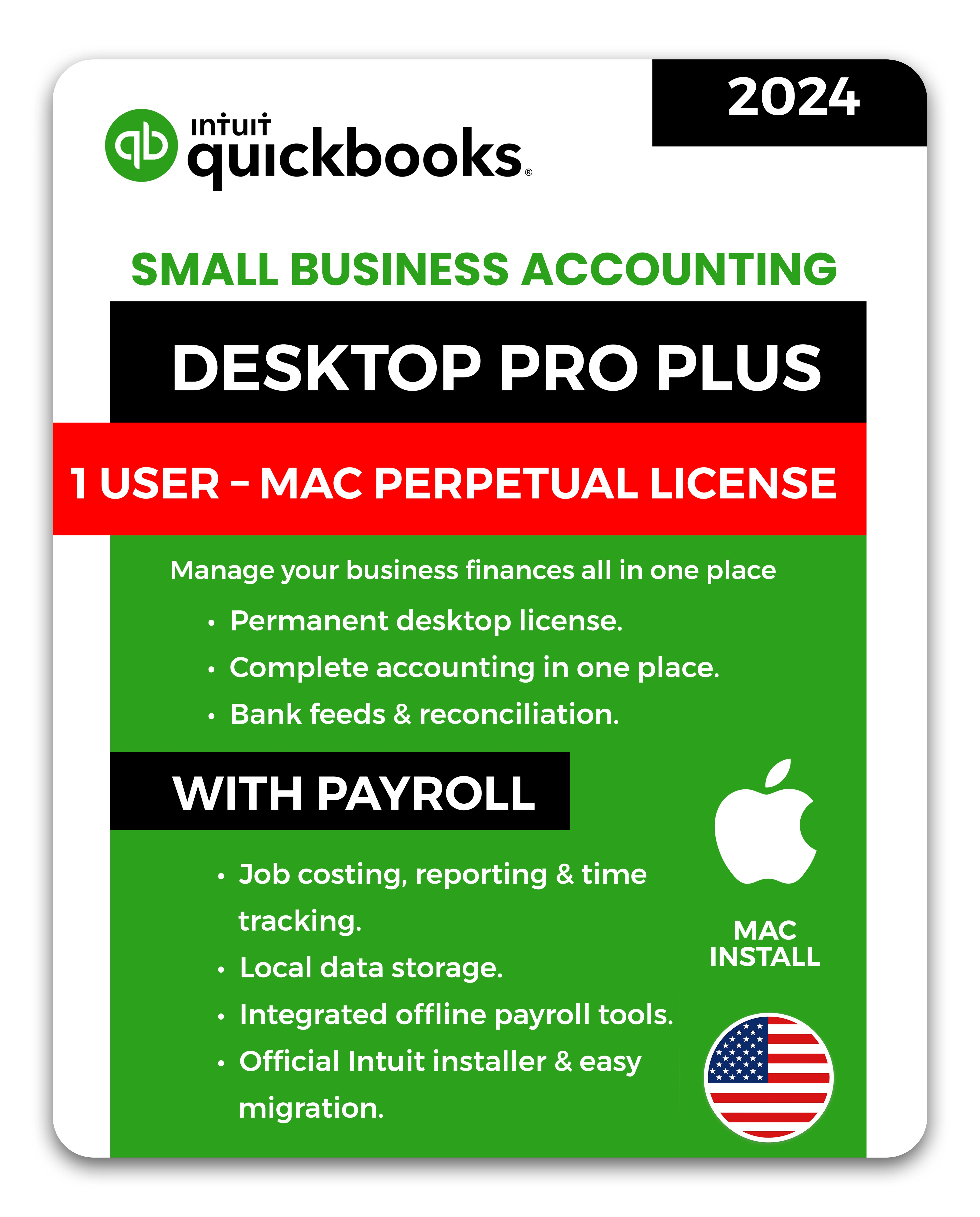 QuickBooks Desktop Pro Plus 2024 - 1 User - Mac